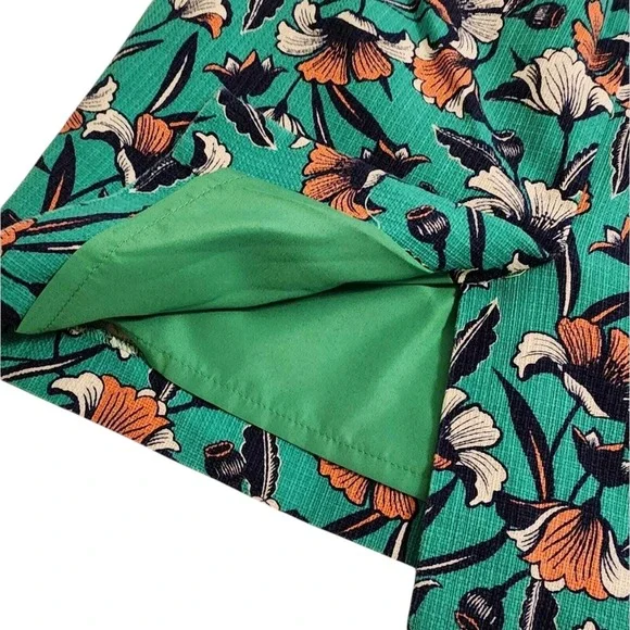 J. Crew Floral‎ Pencil Skirt Colorful Print Career Office Work Cocktail Size 0 - Picture 7 of 11